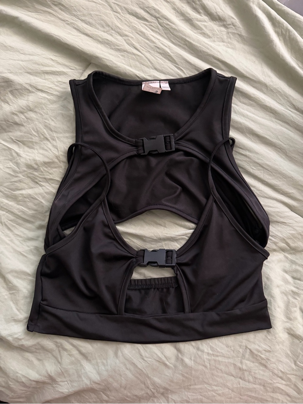 iHeartRaves Double Buckle Bra Top L - Picture 2 of 6